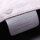Salvatore Ferragamo Gancini Hand Bag Suede 2way Gray Silver Auth yk19722-12