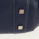 LOEWE Sender Shoulder Bag Leather Navy Silver Auth yk19723V-6