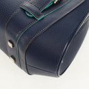 LOEWE Sender Shoulder Bag Leather Navy Silver Auth yk19723V-16