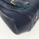 LOEWE Sender Shoulder Bag Leather Navy Silver Auth yk19723V-17