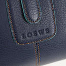 LOEWE Sender Shoulder Bag Leather Navy Silver Auth yk19723V-19
