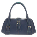 LOEWE Sender Shoulder Bag Leather Navy Silver Auth yk19723V-13