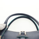 LOEWE Sender Shoulder Bag Leather Navy Silver Auth yk19723V-14