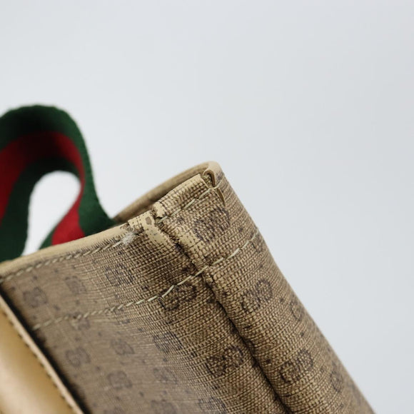 GUCCI Micro GG Supreme Web Sherry Line Tote Bag PVC Beige Auth yk19729