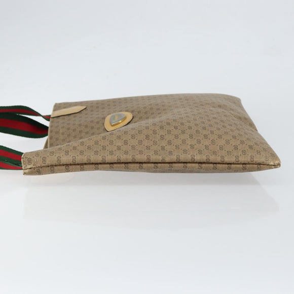 GUCCI Micro GG Supreme Web Sherry Line Tote Bag PVC Beige Auth yk19729