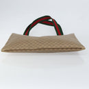 GUCCI Micro GG Supreme Web Sherry Line Tote Bag PVC Beige Auth yk19729-9
