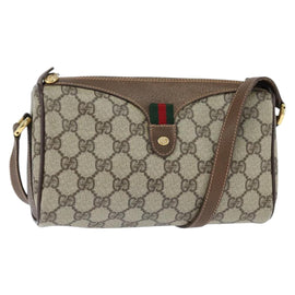 GUCCI GG Supreme Web Sherry Line Bag PVC Beige Gold 89 02 018 Auth yk19730