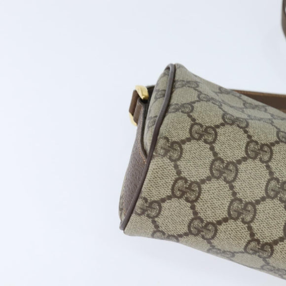 GUCCI GG Supreme Web Sherry Line Bag PVC Beige Gold 89 02 018 Auth yk19730