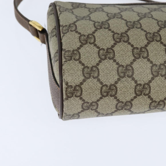 GUCCI GG Supreme Web Sherry Line Bag PVC Beige Gold 89 02 018 Auth yk19730