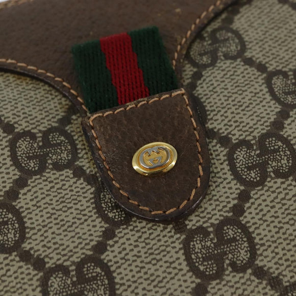 GUCCI GG Supreme Web Sherry Line Bag PVC Beige Gold 89 02 018 Auth yk19730