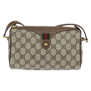 GUCCI GG Supreme Web Sherry Line Bag PVC Beige Gold 89 02 018 Auth yk19730 - 0