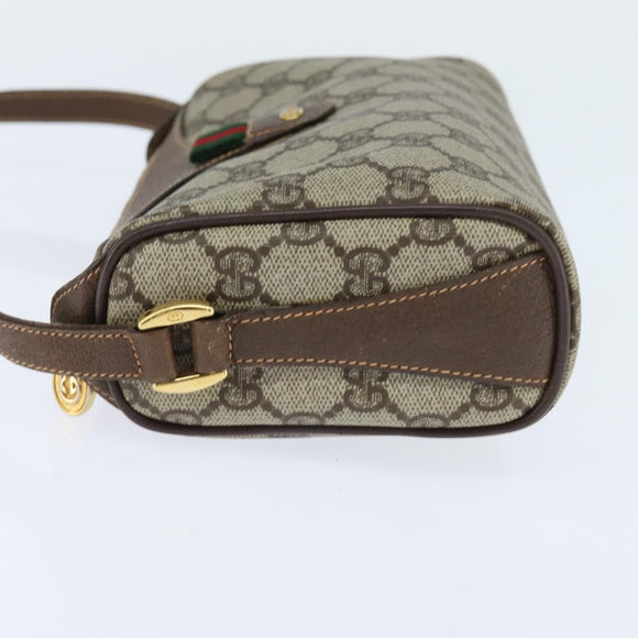 GUCCI GG Supreme Web Sherry Line Bag PVC Beige Gold 89 02 018 Auth yk19730