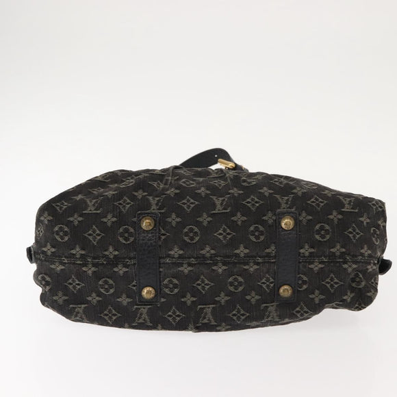 LOUIS VUITTON Monogram Denim Neo Cabby MM Bag 2way Black M95351 LV Auth yk19739