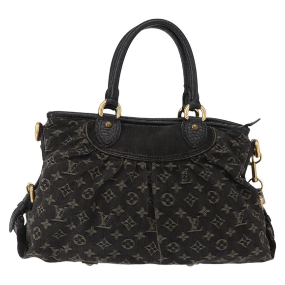 LOUIS VUITTON Monogram Denim Neo Cabby MM Bag 2way Black M95351 LV Auth yk19739