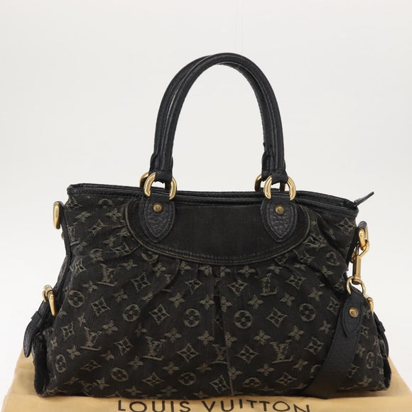LOUIS VUITTON Monogram Denim Neo Cabby MM Bag 2way Black M95351 LV Auth yk19739