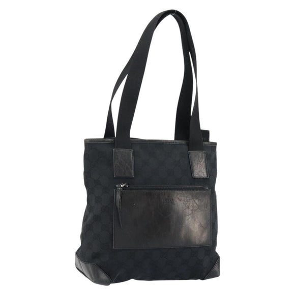 GUCCI GG Canvas Tote Bag Black 019 0402 Auth yk19746