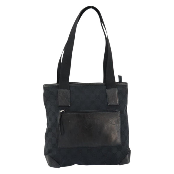 GUCCI GG Canvas Tote Bag Black 019 0402 Auth yk19746