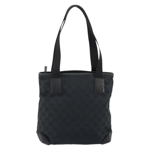 GUCCI GG Canvas Tote Bag Black 019 0402 Auth yk19746