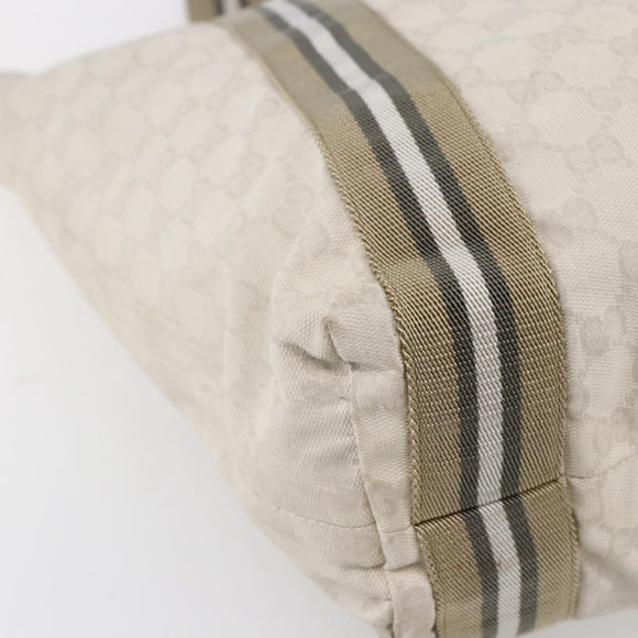 GUCCI GG Canvas Tote Bag White Beige 189669 Auth yk19750