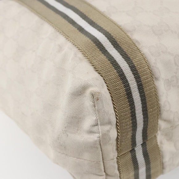 GUCCI GG Canvas Tote Bag White Beige 189669 Auth yk19750