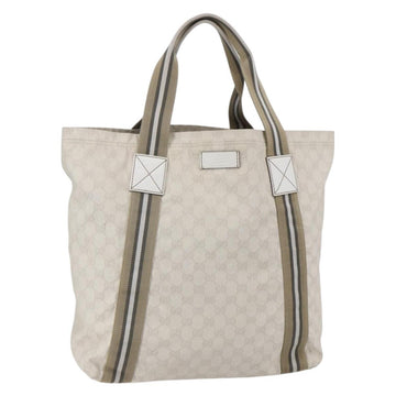 GUCCI GG Canvas Tote Bag White Beige 189669 Auth yk19750