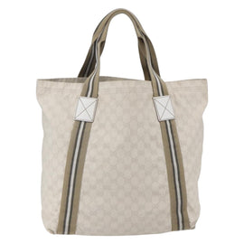 GUCCI GG Canvas Tote Bag White Beige 189669 Auth yk19750 - 0