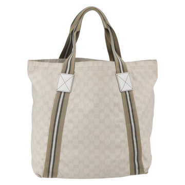 GUCCI GG Canvas Tote Bag White Beige 189669 Auth yk19750 - 0