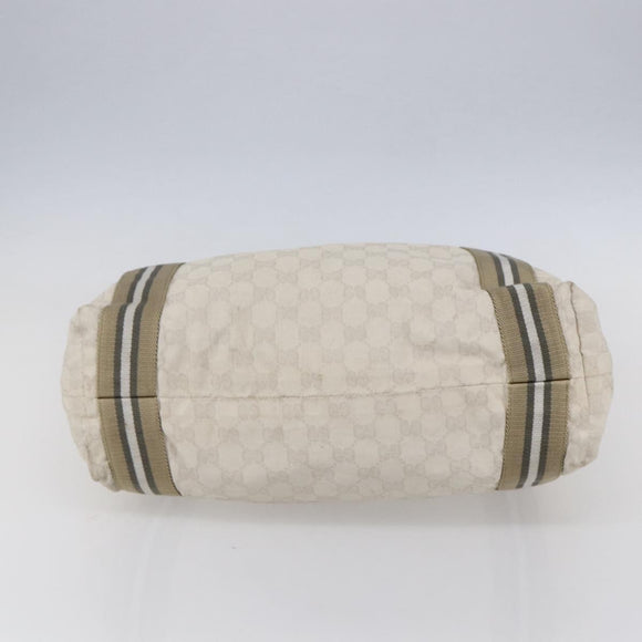 GUCCI GG Canvas Tote Bag White Beige 189669 Auth yk19750