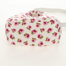 PRADA Floral Hand Bag Nylon 2way White Pink Silver 1BA359 Auth yk19751M-6