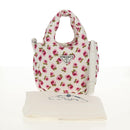 PRADA Floral Hand Bag Nylon 2way White Pink Silver 1BA359 Auth yk19751M-13