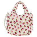 PRADA Floral Hand Bag Nylon 2way White Pink Silver 1BA359 Auth yk19751M-3
