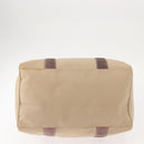 PRADA Tote Bag Canvas Leather Beige Silver Auth yk19753-6