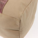 PRADA Tote Bag Canvas Leather Beige Silver Auth yk19753-17