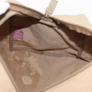 PRADA Tote Bag Canvas Leather Beige Silver Auth yk19753-21