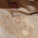 PRADA Tote Bag Canvas Leather Beige Silver Auth yk19753-11