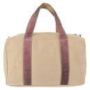 PRADA Tote Bag Canvas Leather Beige Silver Auth yk19753-2