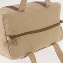 PRADA Tote Bag Canvas Leather Beige Silver Auth yk19753-7