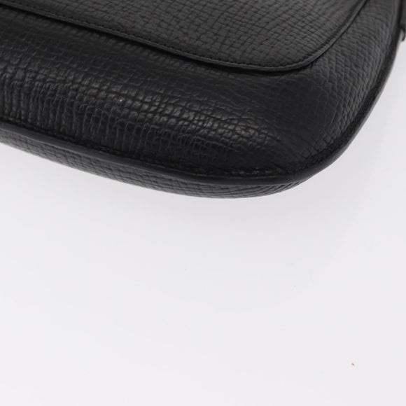 LOEWE Accessory Pouch Leather Black Silver Auth yk19756