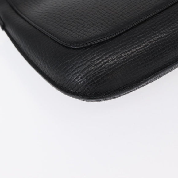 LOEWE Accessory Pouch Leather Black Silver Auth yk19756