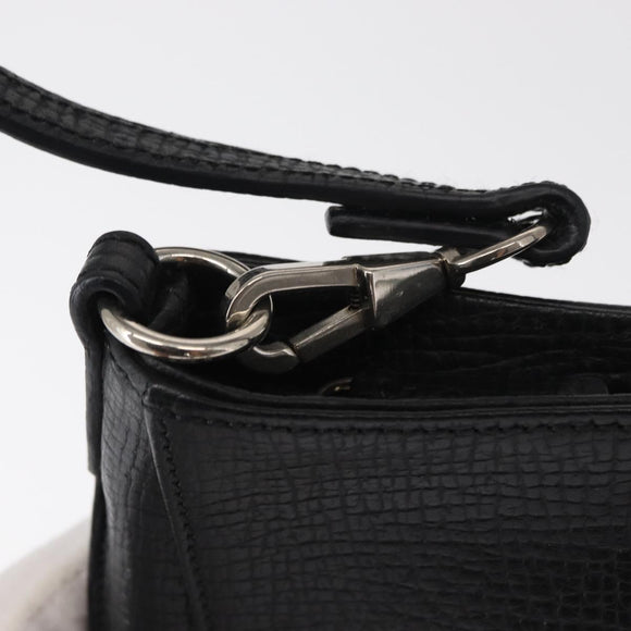 LOEWE Accessory Pouch Leather Black Silver Auth yk19756