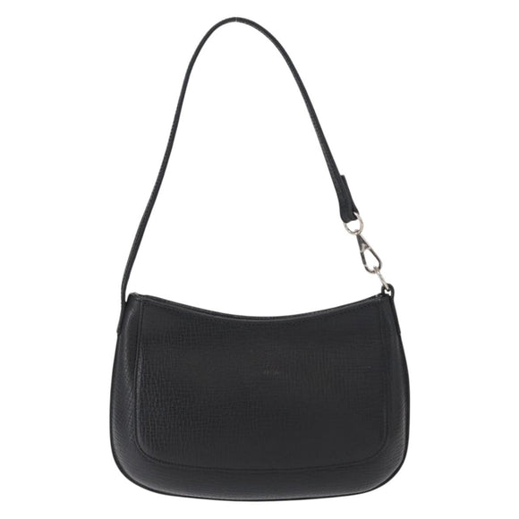 LOEWE Accessory Pouch Leather Black Silver Auth yk19756