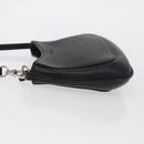 LOEWE Accessory Pouch Leather Black Silver Auth yk19756-4