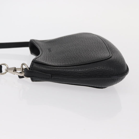 LOEWE Accessory Pouch Leather Black Silver Auth yk19756