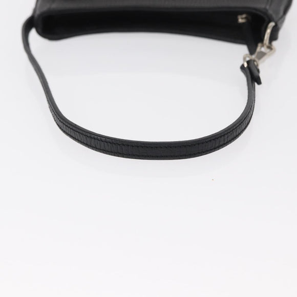 LOEWE Accessory Pouch Leather Black Silver Auth yk19756