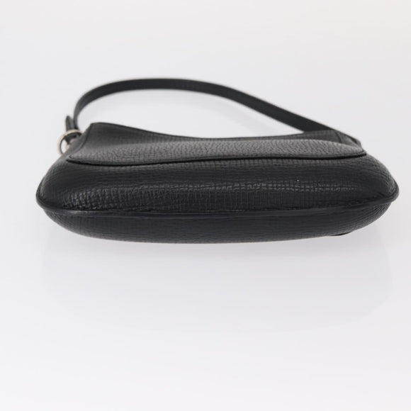 LOEWE Accessory Pouch Leather Black Silver Auth yk19756
