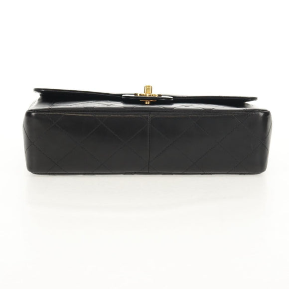 CHANEL Matelasse Chain Hand Bag Lamb Skin Black Gold CC Auth yk19760V