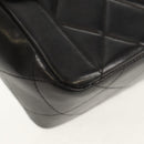 CHANEL Matelasse Chain Hand Bag Lamb Skin Black Gold CC Auth yk19760V-11