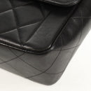 CHANEL Matelasse Chain Hand Bag Lamb Skin Black Gold CC Auth yk19760V-12