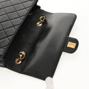 CHANEL Matelasse Chain Hand Bag Lamb Skin Black Gold CC Auth yk19760V-16