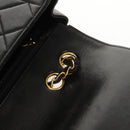CHANEL Matelasse Chain Hand Bag Lamb Skin Black Gold CC Auth yk19760V-18